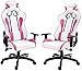 Produktbild GIOSEDIO GSA212 Weiß/Rosa Ergonomisch Gaming PC Stuhl, Chefsessel mit Verstellbarer Rückenlehne und Armlehnen. Racing Bürostuhl Komfortabler Bürostuhl in sportlicher Racer Optik. (Weiß/Rosa)