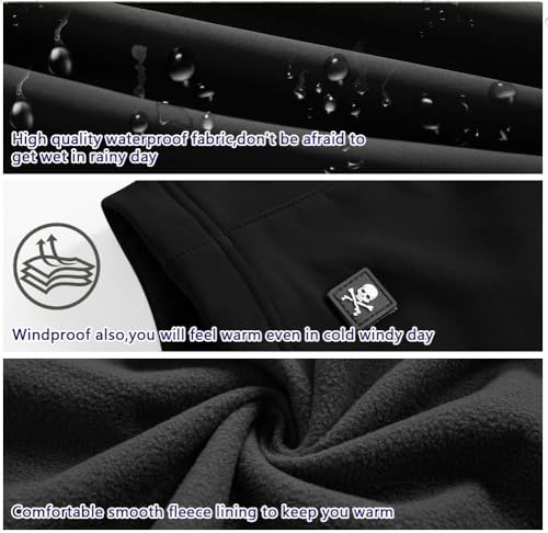 Wisdom Wolf Uomo Softshell Giacche Impermeabili Militari In Pile Da Sci Allaperto Cerniera Leggera Giaccha - 4