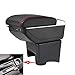 SZSS-CAR Leather Car Center Console Armrest Box Compatible with VW Polo Mk5 6R Vento 2012 2013 2014 2015 2016 2017 2018 Armrests Storage Box (Black with 7USB Ports)
