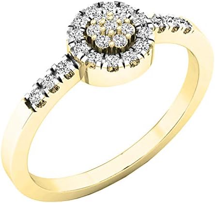 Dazzlingrock Collection 0.25 Carat (ctw) 18K Gold Round White Dia...