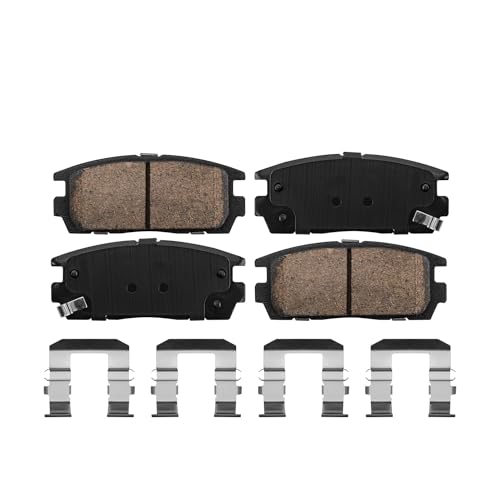 Image of Detroit Axle - Rear 4pc Brake Kit for Chevy Equinox Captiva Sport Saturn Vue Pontiac Torrent Suzuki XL-7, Drilled & Slotted Disc Brake Rotors Ceramic Brake Pads Replacement