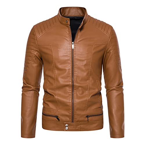 Manteau en cuir synthétique de pilote avec col rabattu élégant