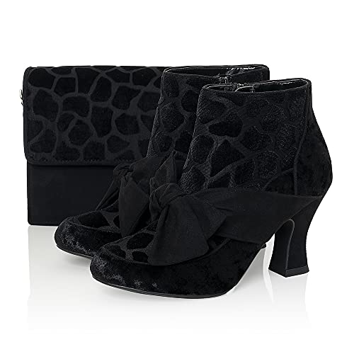 Bottes à talon moyen Ruby Shoo Seren contre la fatigue avec sac girafe noire assorti