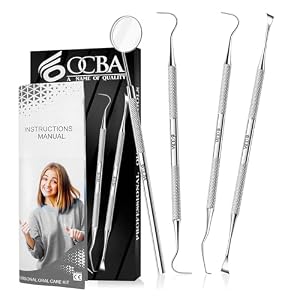 Plaque Remover Teeth Cleaning Tool 4 Pcs Dental Care Kit Tooth Filling Repair Set Stainless Steel Dental Tools for Men Women Kids and Pet Care