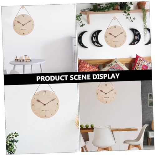 Horloge murale bois silencieuse de haute précision avec cadran épuré pour la cuisine