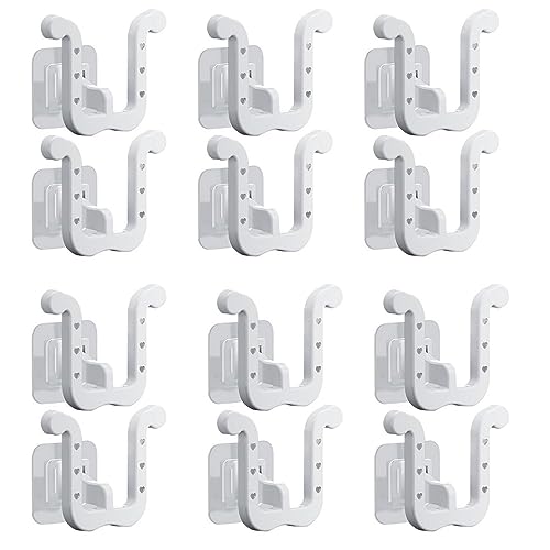 rflaueo 12pcs Slipper holder Wall Mounted Shoe Rack Storage Self Adhesive Slipper holder Multifunctional Slippers Organizer Without Drilling for Bathroom Kitchen(U102-12)