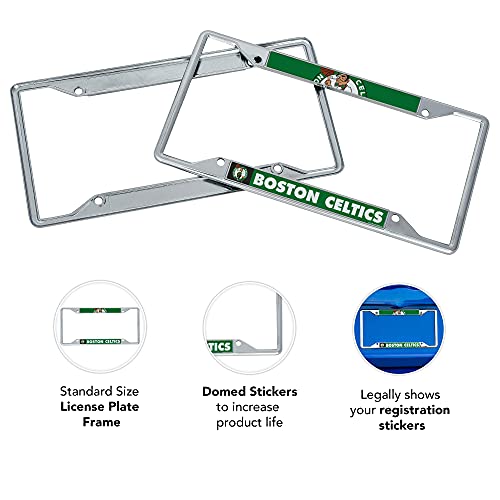 Desert Cactus Boston Celtics License Plate Frame Team NBA Metal Car Tag Holder for Front or Back of Car Officially Licensed (Up Close)