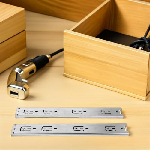 Rails de glissement robustes iplusmile 355 cm coulisses acier tiroir cuisine - 8