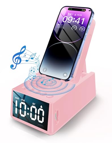 Christmas/Birthday Gifts for Women - Bluetooth Speaker with Clock, Alarm Clock Bluetooth Speaker...