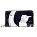 Produktbild JHGFG Mode Handtasche Reißverschluss Brieftasche Süße Karte Elefant Baby On Moon Telefon Kupplung Geldbörse Abendkupplung Blockieren Leder Brieftasche Multi Card Organizer