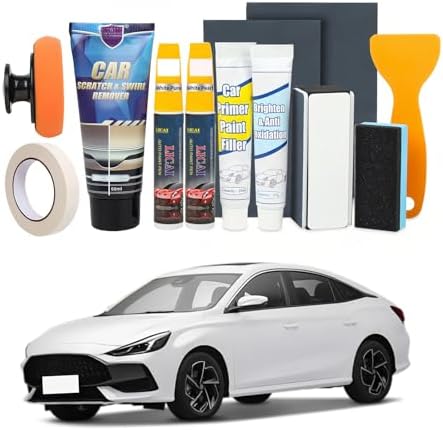 Car Scratch Remover, Car Paint Scratch Repair, Touch Up Paint for Cars Deep Scratch Repair Kit for Branch Scratches Nail Scratches Swirl (12, White Pure + White Pearl)