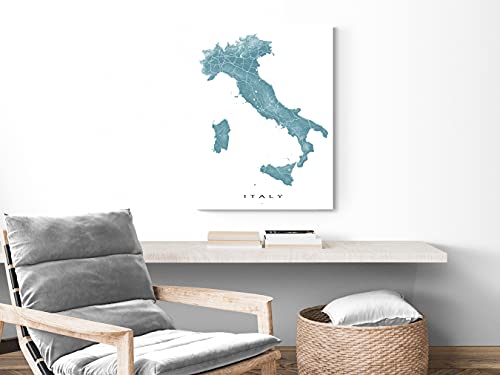 Italy Map Wall Art Print 8X10, Italy Map Poster 24X36, Handmade Topographic Italy Art Wall Decor Artwork, Italy Gifts By Maps As Art #TOP3