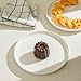 Sweese 7.4 Inch Porcelain Dessert Plates, Set of 6 - Stackable, Microwave Oven Safe - White