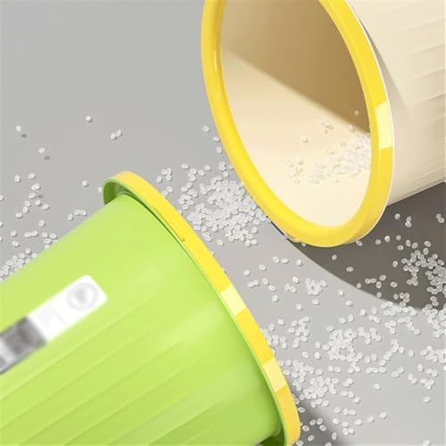 Caneca de basura plástica redonda sin tapa Beige miniatura 2