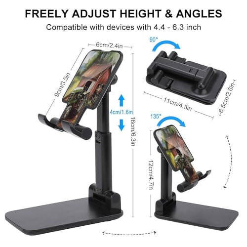 Support de téléphone portable réglable et pliable pour iPhone et Android de bureau - 2