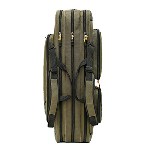 UNISTRENGH 3 Layers Portable Folding Fishing Rod Carrier Reel Case Bags Fish Pole Tools Soft Case Pro Gear Tackle Storage Bag for Shoulders,Handles (3 layers/80cm) - Thumbnail 2