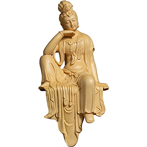 Tableau Bouddha en buis sculpté main de 13cm pour une décoration zen chic