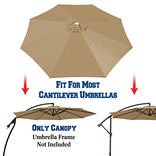 Benefitusa Umbrella Cover Canopy 9Ft 8 Rib Patio Replacement Top Outdoor-Tan #TOP5