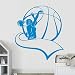 Pallacanestro Adesivo Sport Vinile Adesivo Camera da letto per bambini Ragazza Stanza per giovani Sala da basket Interior Design Arte creativa Murale 42x46cm