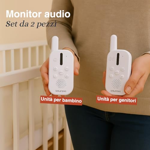 Miniatura 5 de Grundig Vigilabebés Audio Dect - Cámara Vigilancia Bebe Sin Wifi - Monitor Bebe Con Indicador Led - Comunicación Bidireccional Sin Cámara - Portátil - Blanco