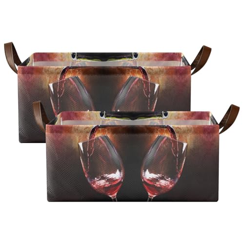 Kjovgcb �����`���[�o�X�P�b�g�r���A���U�[�n���h���t���܂肽���ݎ��{�b�N�X�A�L�b�`���p�o�X�P�b�g�I�[�K�i�C�U�[ 16.9x11.4x7.75�C���` �v�����g�r���e�[�W���b�h���C���O���X 2��