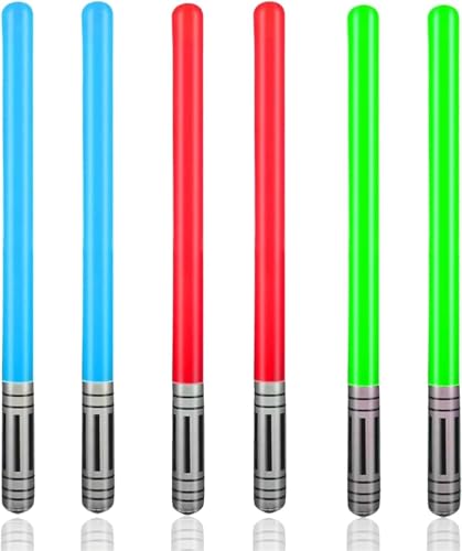 Heyumybit Sabre Laser Ballons,6 PCS Star War Décoration Sabre Laser,Gonflable Ballon Light Sabre Bâton,Fête d'anniversaire pour Halloween Fête à Thème