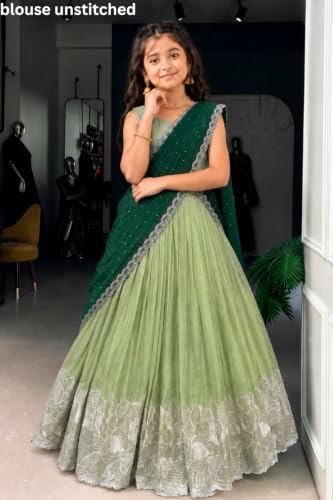 Image of Kids Lehenga Choli with Elephant Embroidery