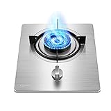 Gas cooktop Desktop Burners Gas Hob Built-in Gas Hob 4.8KW,Desktop/Built-in Home Kitchen Single Burner Gas Stove ，Easy To Clean,Compatible With All Cookware [Energy Class A](Tempered Glass,NG)