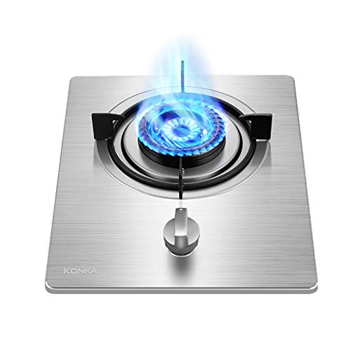Gas cooktop Desktop Burners Gas Hob Built-in Gas Hob 4.8KW,Desktop/Built-in Home Kitchen Single Burner Gas Stove ，Easy To Clean,Compatible With All Cookware [Energy Class A](Tempered Glass,NG)