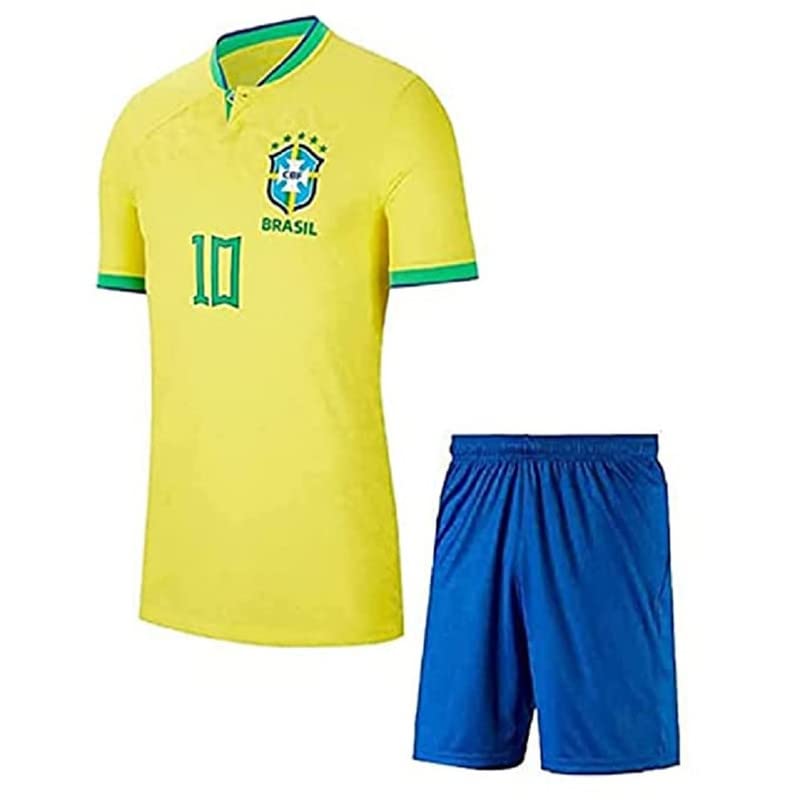 Image of Messi 10 Football Jersey 2022 /23 with Black Shorts (Boys & Kids)