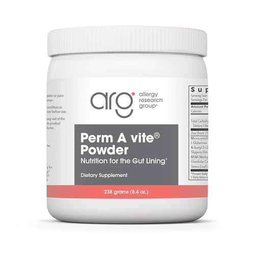 Allergy Research Group Perm A Vite Powder - Gut Health for Men & Women, L-Glutamine, Slippery Elm - 8.4 Oz