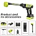 Cordless Pressure Washer Gun: 1000 PSI Portable Electric Washer for Vehicle, Driveway & Deck - Ergonomic Handle Design with 30min Runtime & 6-in-1 Nozzle