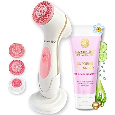 Lumineo Unreine Haut Gesichtsreinigungsbürste mit 3 Bürstenköpfen aus medizinischem Silikon Cover