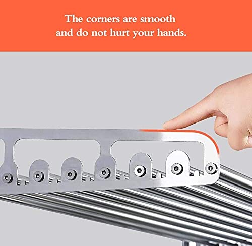 Support micro-ondes mural étagère cuisine inox 7 tubes ronds