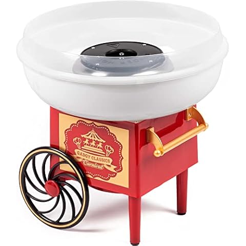 Gadgy Zuckerwattemaschine für zuhause - Zuckerwatte Maschine für Zucker oder Bonbons - Cotton Candy Machine - Zuckerwatte für Kinderfest, Geburtstag und Party, rot weiß Cover