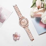DEALELE Pasek kompatybilny z Samsung Gear Sport/Galaxy Watch 42 mm/Galaxy 4 Classic (42 mm), 20 mm, luksusowa metalowa bransoletka z kryształem górskim, diamentowa bransoletka z ramką, zamiennik dla