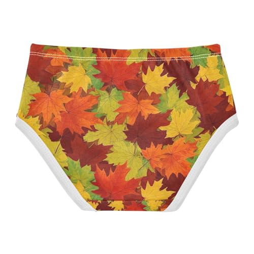 Autumn Leaves Orange Red Underwear Toddler Girl, Underwear Girls, 2T–8 Years2