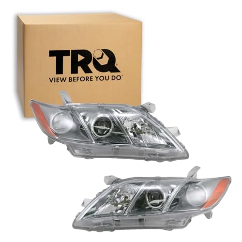 Image of TRQ Headlight Assembly Set TO2502168 TO2503168 Compatible with 2007-2009 Toyota Camry