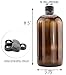 Cornucopia 32-Ounce Amber Kombucha Growler Bottles, 4-Pack, 1 Quart Boston Round Glass Bottles with 6 Polycone Phenolic Lids for Home Brewing