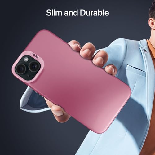 Image of Vaku Luxos Matte Dazzle Back Cover for iPhone 15 Plus Shock Proof Airbag Protection TPU Case Scratch Resistant Slim Thin Military-Grade Protection - Pink