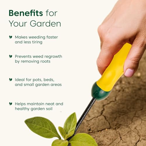 Image of Kyari Hand Weeder for Gardening | Durable Weed Remover Tool | Mini Hand Weeder for Lawn, Garden & Home Use | Rust-Resistant, Comfortable Grip