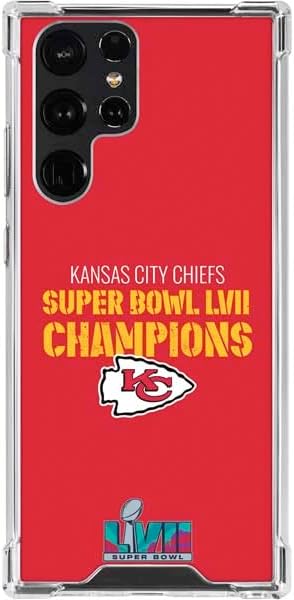 Skinit Clear Phone Case Compatible with Galaxy S22 Ultra - Officially Licensed NFL Kansas City Chiefs Super Bowl LVII Champions Design