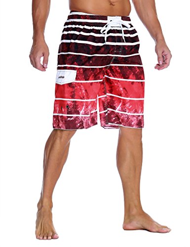 Image of Nonwe Men's Beachwear Quick Dry Striped Board Shorts