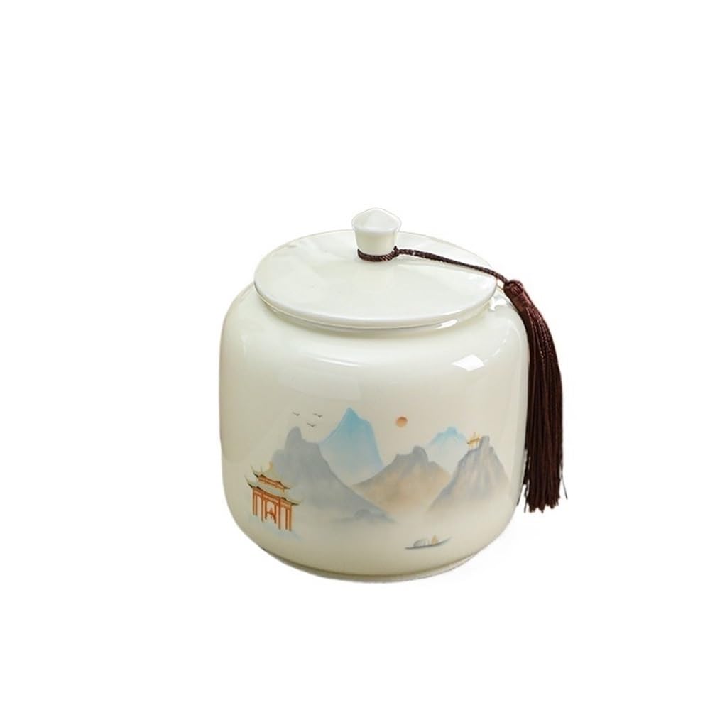 Bx9rE7tK3g Kitchen Storage Jar Ceramic Tea Canister with Sealed Lid and Carrying Handle Household Storage Jar for Coffee, Spices, Candy Ceramic Tea Canister
