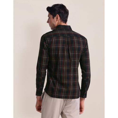 Image of U.S. Polo ASSN. Checked Tailored Fit Shirt for Men - 100% Cotton, Breathable & Comfortable, Full Sleeves Casual Shirt for Men