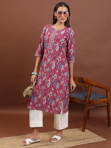 Image of Vishudh Women's Kurta | Regular Fit | Trendy Ethnic Top for Everyday Comfort