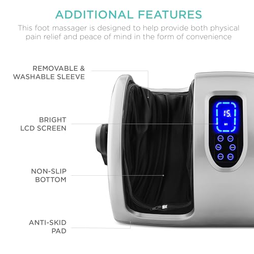 Image of Best Choice Products Heated Shiatsu Foot Massager for Pain Relief, Plantar Fasciitis, Neuropathy, Blood Circulation w /Compact Design - Silver