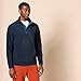 Amazon Essentials Men's Snap-Front Pullover Polar Fleece Jacket, Navy, Small