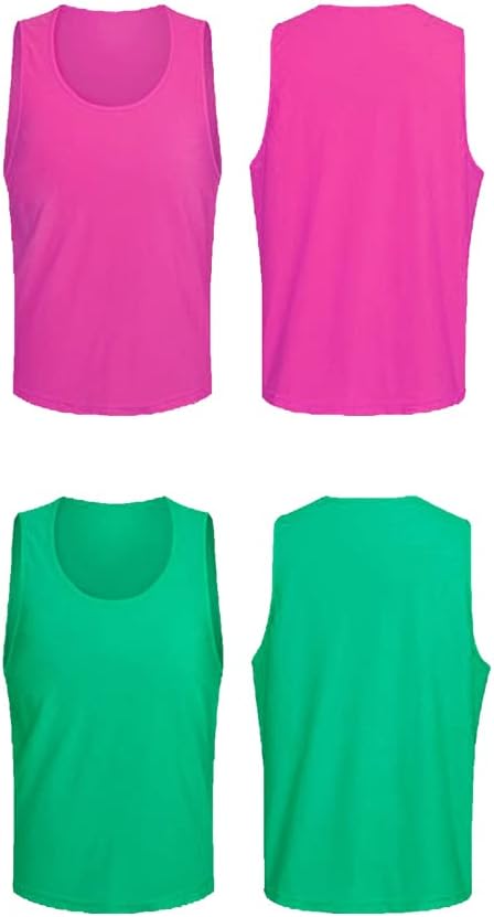Mesh Scrimmage Team Practice Vests Pinnies Jerseys For Kids Youth Sports Basketball, Soccer, Football 6-12 Packs