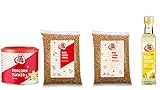 Popcornloop Zutaten Set mit Butterfly & Mushroom Mais je 500g,Popcornzucker Vanille 300g und Popcornöl 250ml für Popcorn Zuhause Popcornmaschine
